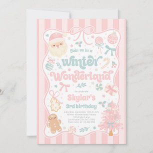 Winter Wonderland Weihnachten Coquette Schleife Ge Einladung