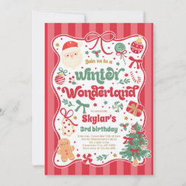 Winter Wonderland Weihnachten Coquette Schleife Ge Einladung
