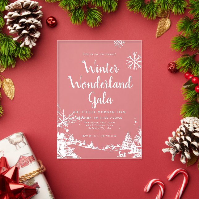 Winter Wonderland Weihnachts-Party Acryleinladungen (Insitu (Feiertag))