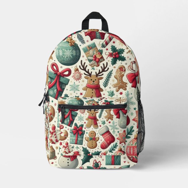 Winter Wonderland Weihnachtsbackpack Bedruckter Rucksack (Vorderseite)