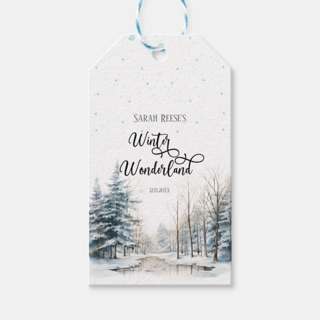 Winter Wonderland Weihnachtsdusche Geschenkanhänger (Vorderseite)
