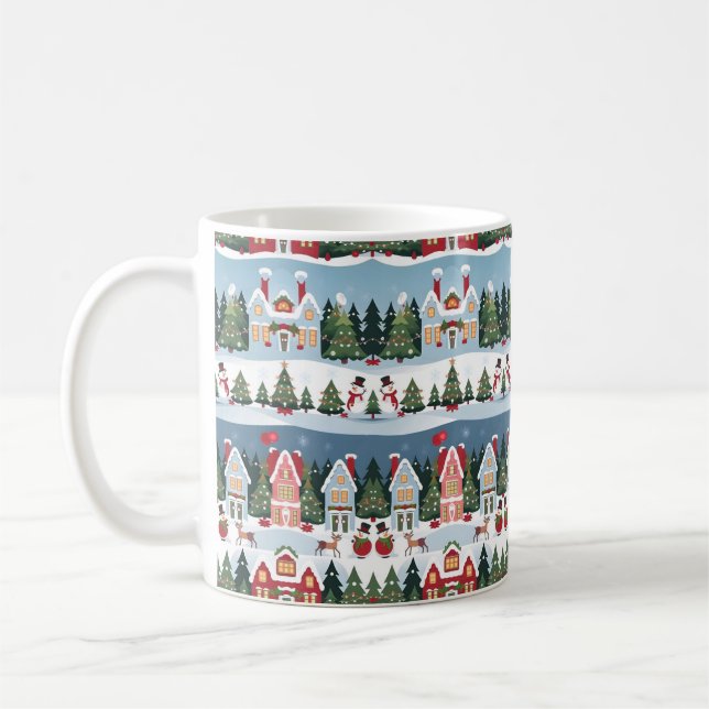 Winter Wonderland Weihnachtsmuster Kaffeetasse (Links)