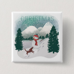 Winter Wonderland - Weihnachtsschneemann Button