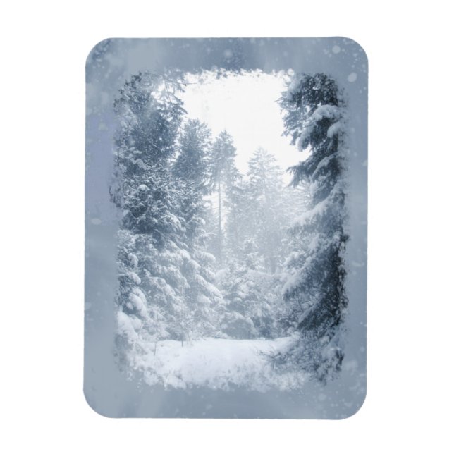 Winter Wonderland Weihnachtsschneeszene Magnet (Vertikal)
