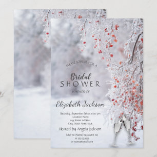 Winter Wonderland, Wein Glas Brautparty Einladung