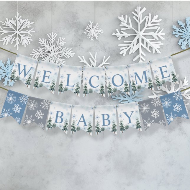 Winter Wonderland Welcome Baby Wimpelkette (Von Creator hochgeladen)