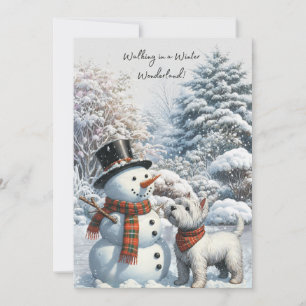 Winter Wonderland Westie Carte de Noël