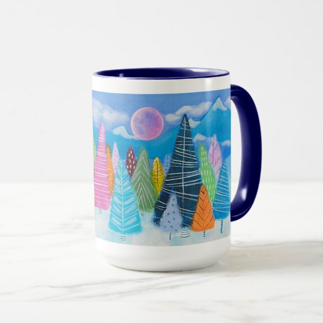 Winter Wonderland Whimsiswald Kunst Tasse (VorderseiteRechts)