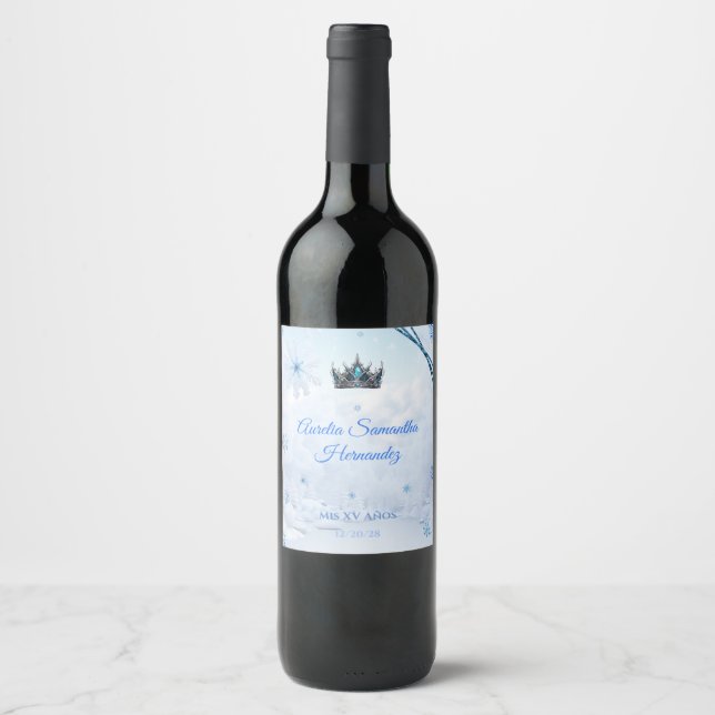 Winter Wonderland Wine Bottle Étiquette (Devant)
