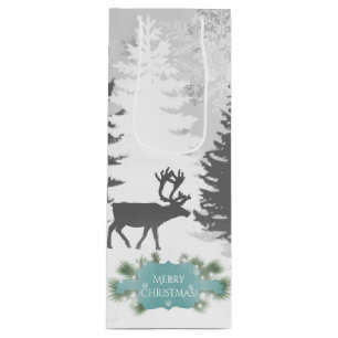 Winter Wonderland Wine Gift Bag - Aquamarin Geschenktüte Für Weinflaschen