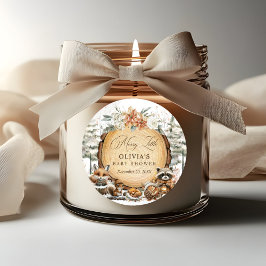 Winter Wonderland Woodland Animals Kinderdusche Runder Aufkleber