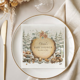 Winter Wonderland Woodland Animals Kinderdusche Serviette