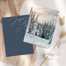 Winter Wonderland Woodland Snow Script Hochzeit Einladung