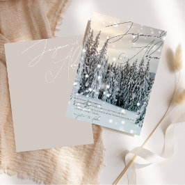 Winter Wonderland Woodland Snow Script Hochzeit Einladung