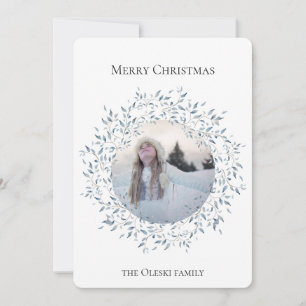 Winter Wonderland Wreath Flat Holiday Carte photo