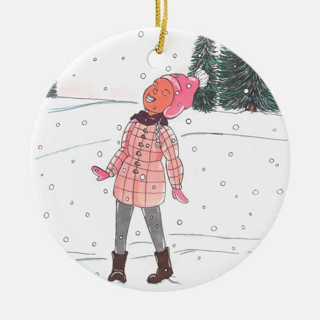 Winter-Wonne Keramik Ornament (Vorne)