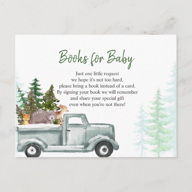 Winter Woodland Animal Books for Baby Postkarte (Vorderseite)