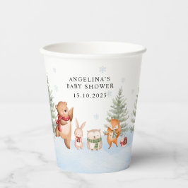 Winter Woodland Animals Baby Shower Pappbecher