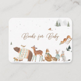 Winter Woodland Animals Forest Baby Shower Books Begleitkarte