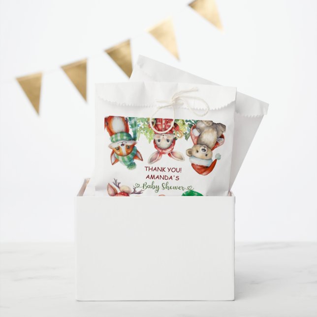 Winter Woodland Animals Kinderdusche Danke Geschenktütchen (Party)