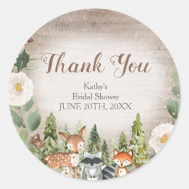 Winter Woodland Baby Dusche Danke Sticker