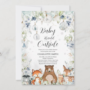 Winter Woodland Baby Dusche Einladung