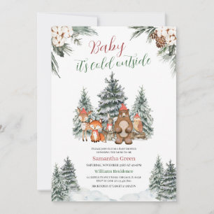 Winter Woodland Baby Dusche Einladung
