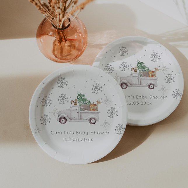 Winter Woodland Baby Dusche Pappteller (Von Creator hochgeladen)