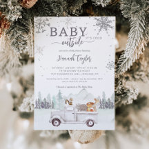 Winter Woodland Baby Es ist kalte Außendusche