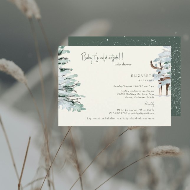 Winter Woodland Baby it's Cold Outside Baby Shower Einladung (Von Creator hochgeladen)