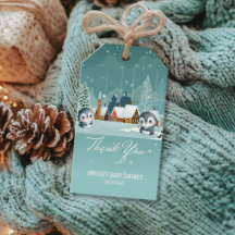 Winter Woodland Baby mit kalter Außendusche