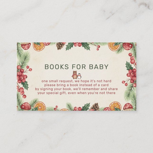 Winter Woodland Baby Shower Begleitkarte (Vorderseite)