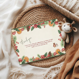 Winter Woodland Baby Shower Dankeskarte
