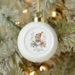 Winter Woodland Baby's First Christmas Keramik Kugel-Ornament<br><div class="desc">Zum ersten Weihnachtsfest des Babys. Die Watercolor Winterwaldszene auf der Vorderseite mit einem niedlich winterfertigen Eichhörnchen. Die Vorderseite kann mit der Aufnahme Ihrer Textauswahl personalisiert werden. Ein schöner Weihnachtsschmuck.</div>