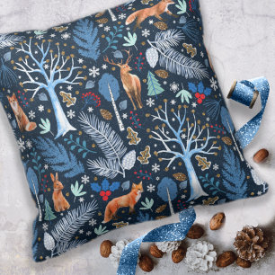 Winter Woodland Blue/Gold ID785 Kissen