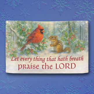 Winter Woodland Christian Church Scripture Banner