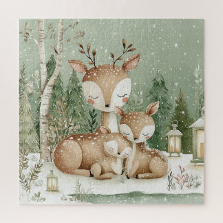 Winter Woodland Deer 
