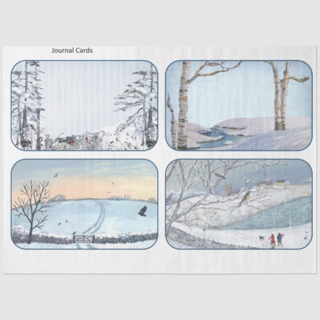 Winter Woodland Emphemera Serie Design 10 Seidenpapier (Vorderseite)