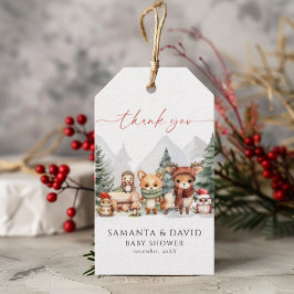 Winter Woodland Forest Animals Kinderdusche Geschenkanhänger