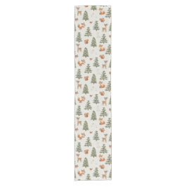 Winter Woodland Forest Animals Small Christmas Kurzer Tischläufer