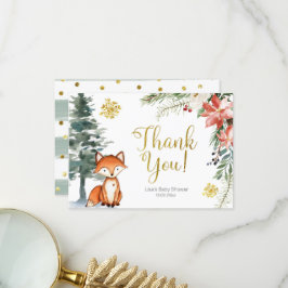 Winter Woodland Forest Baby Dusche Danke Karte