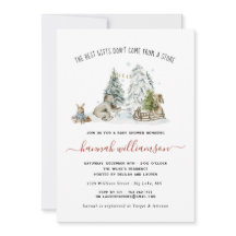 Winter Woodland Forest Kinderdusche Einladung