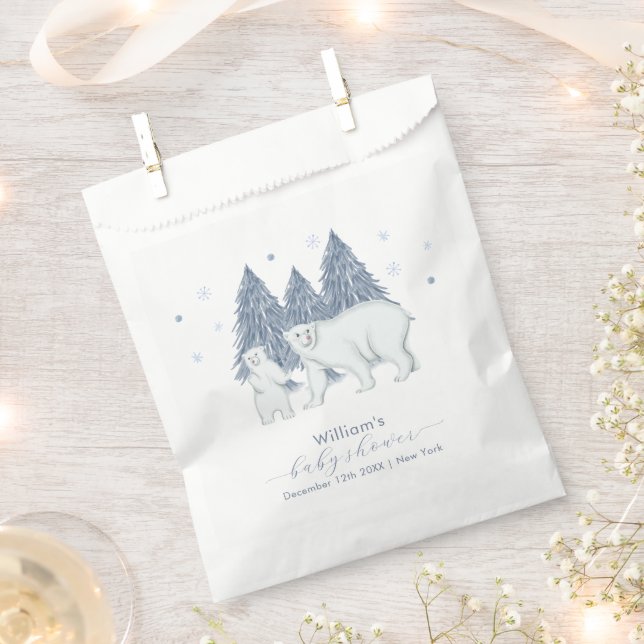 Winter Woodland Forest Polar Bear Baby Shower  Geschenktütchen (Ausgeschnitten)