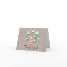 Winter Woodland Fox Danke Karte