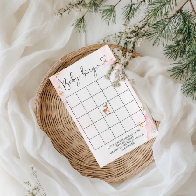 Winter Woodland Girl Baby Dusche Bingo Spiel (Von Creator hochgeladen)