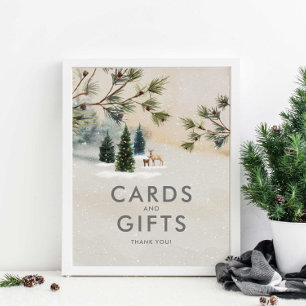 Winter Woodland Kinderduschkarten und Geschenke Poster