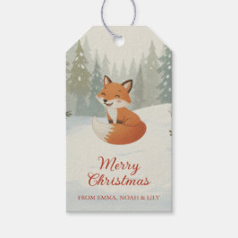Winter Woodland Merry Christmas Forest Fox Geschenkanhänger