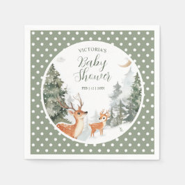 Winter Woodland Niedlicher Tiere Kinderdusche Serviette