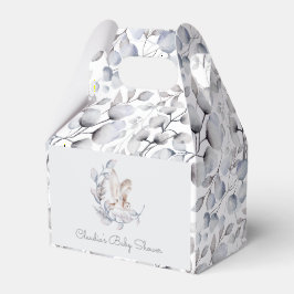 Winter Woodland Owl Moderne Script Baby Dusche Geschenkschachtel
