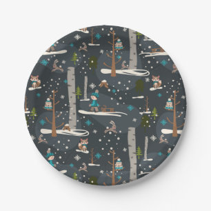 Winter Woodland Pappteller